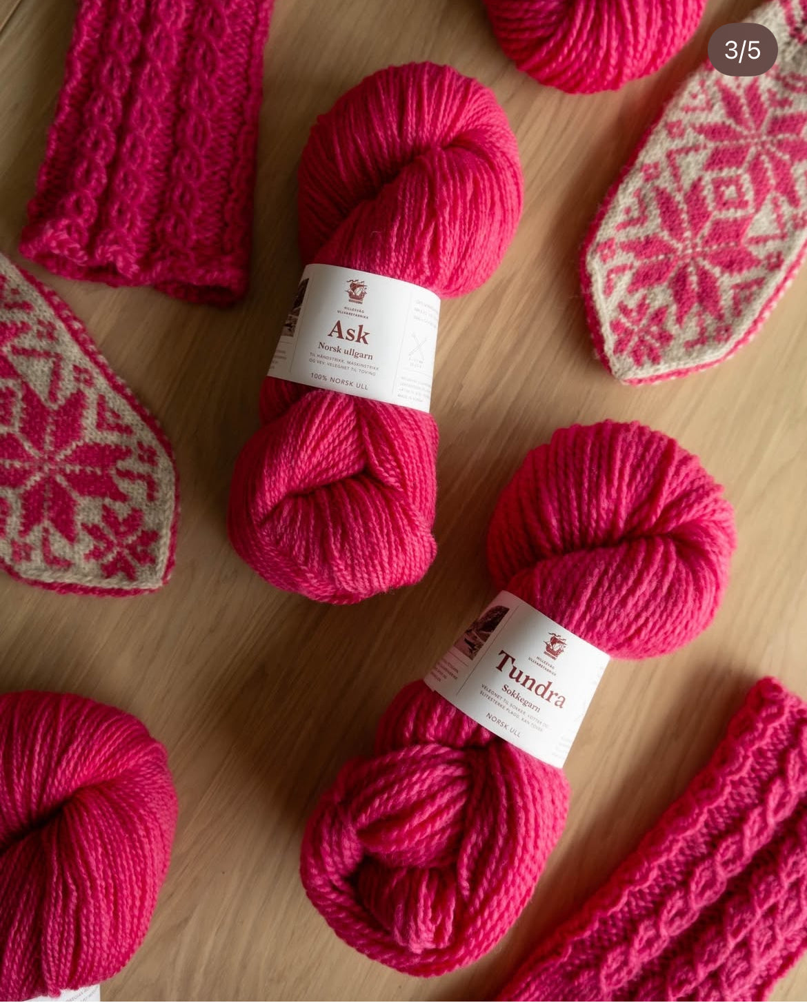 Strickpaket Rosevotter Fäustlinge (Pink-Ribbon-Edition/ENGLISCH) - Hillesvåg