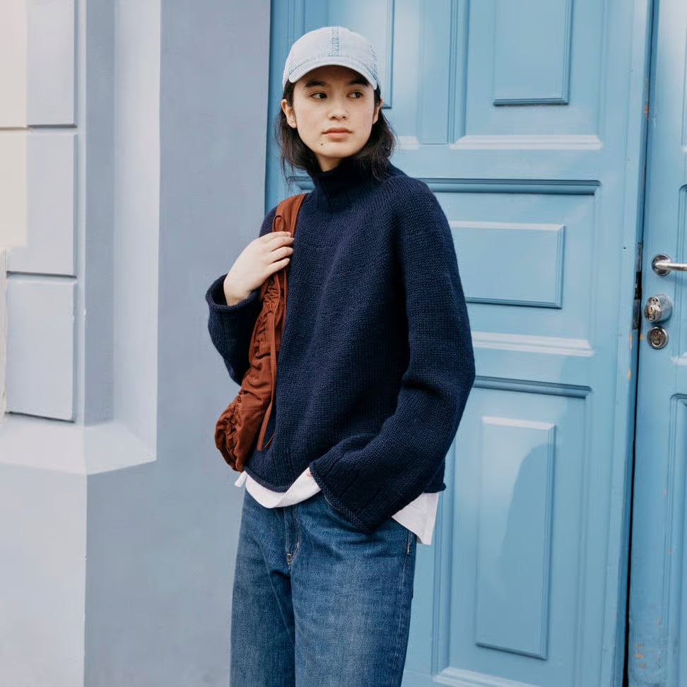 Strickpaket Heia Rundgenser (marineblau) - Rauma Garn