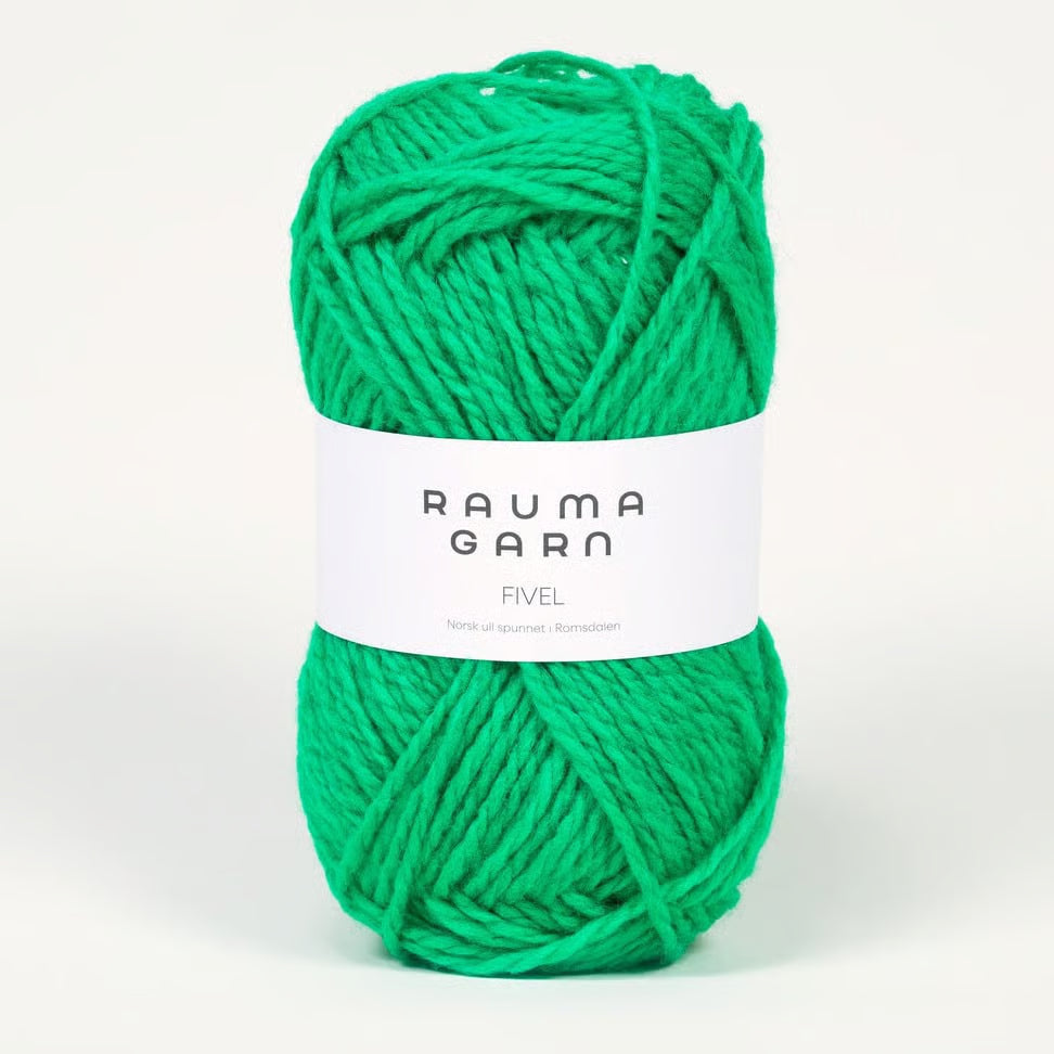 Strickpaket Franke Streifenmütze & Fäustlinge - Rauma Garn (GRÜN/GRAU)