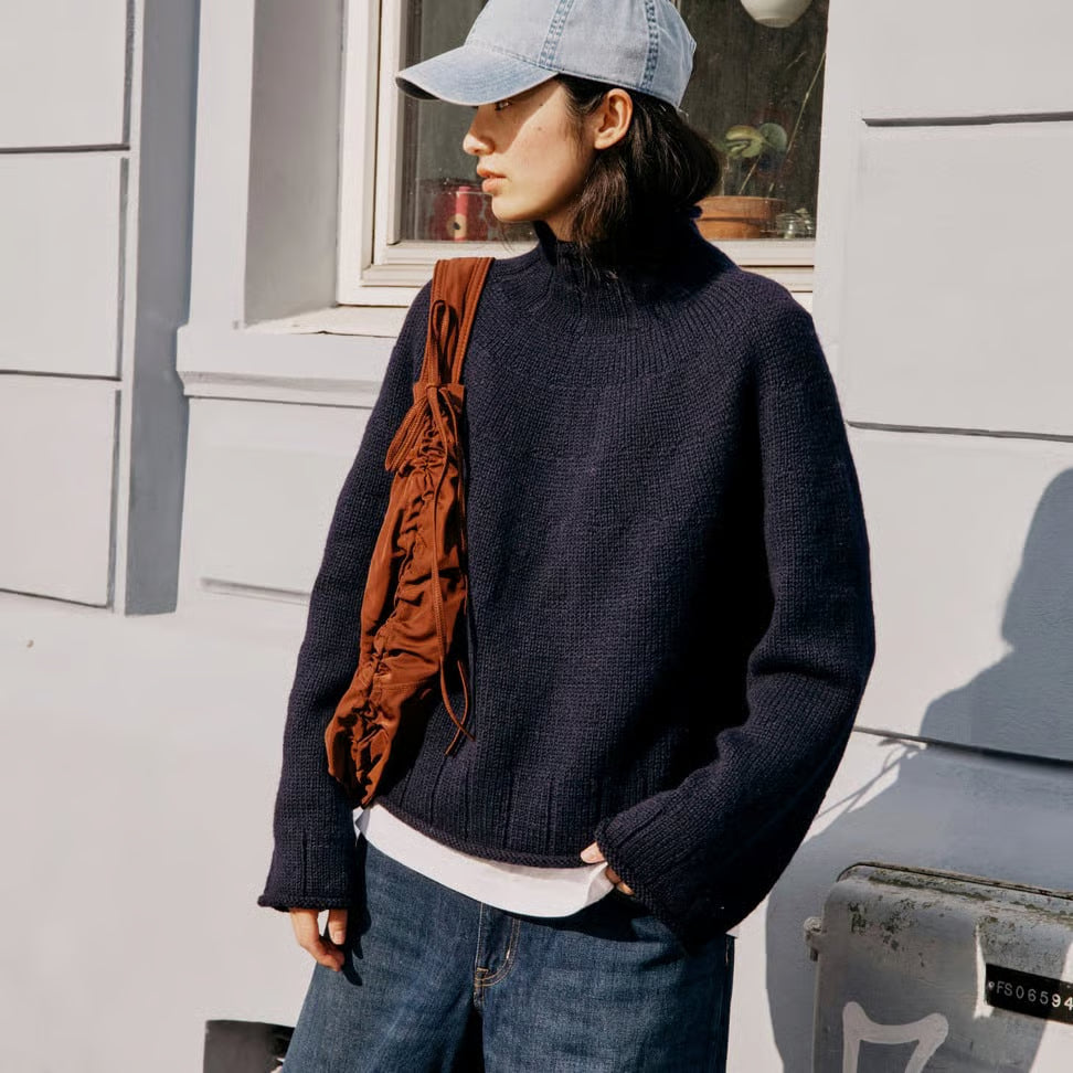 Strickpaket Heia Rundgenser (marineblau) - Rauma Garn