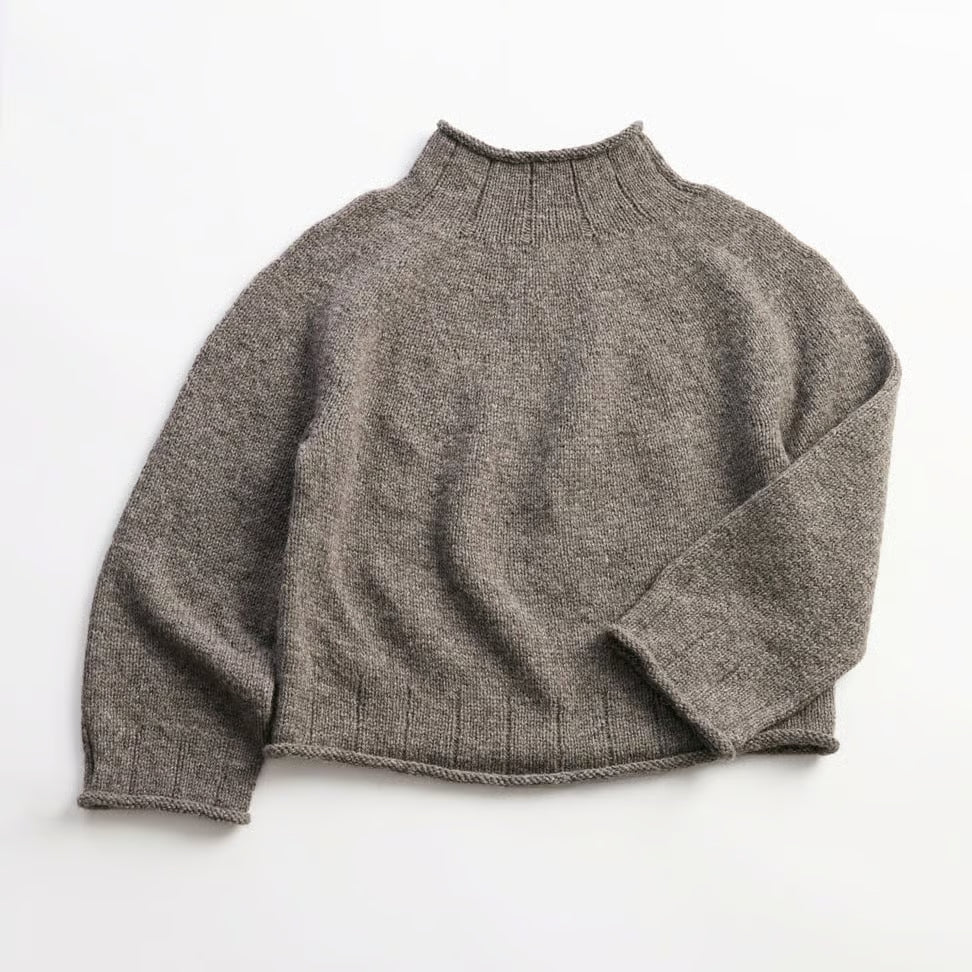 Strickpaket Heia Rundgenser (dunkelgrau/meliert) - Rauma Garn