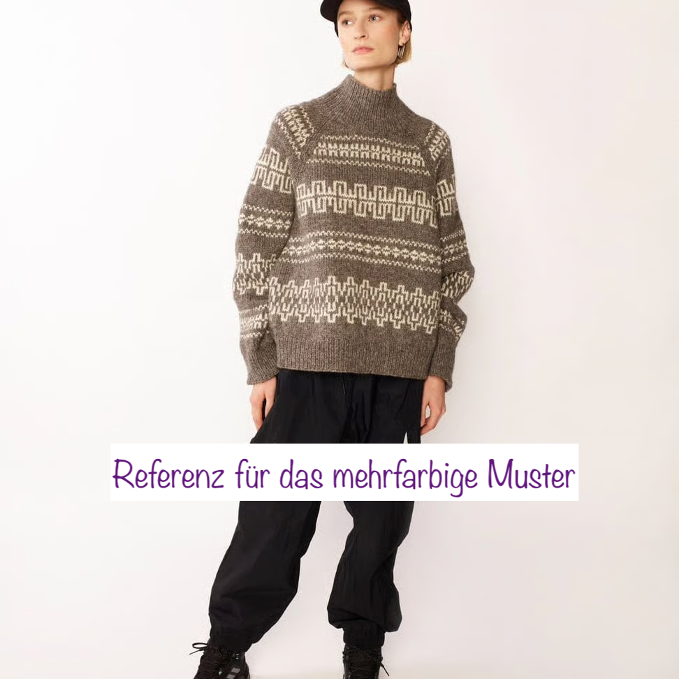 Strickpaket Fjære Genser (hellgrau/rosa)- Rauma Garn