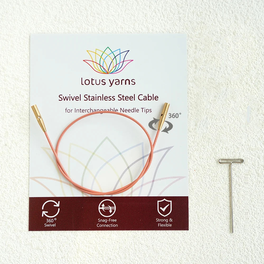 Austauschbare Nadelseile mit 360°-Drehgelenk Vintage Pink - Lotus Yarns