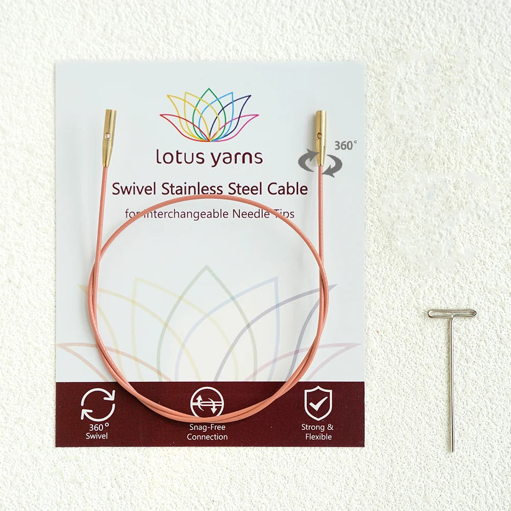 Austauschbare Nadelseile mit 360°-Drehgelenk Vintage Pink - Lotus Yarns