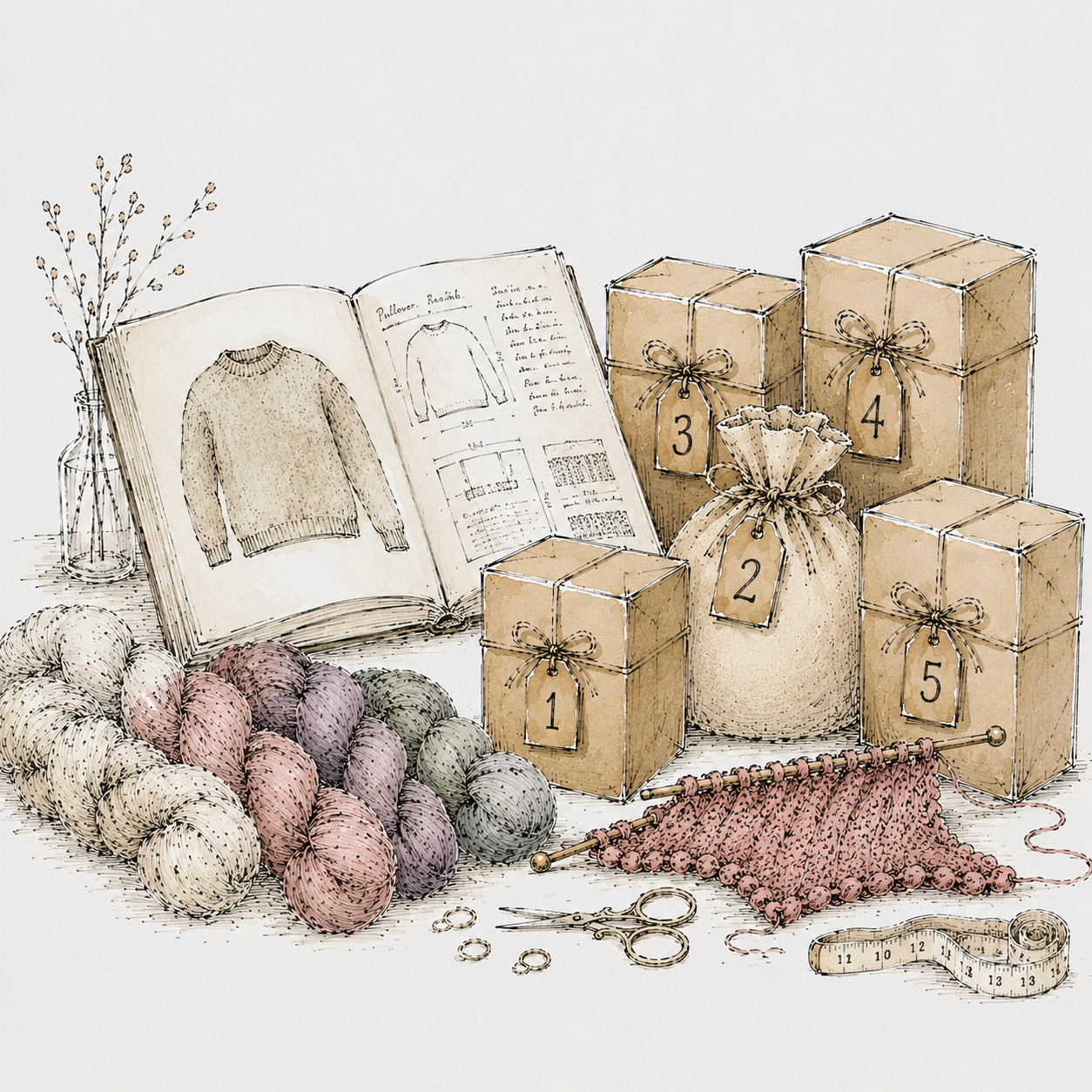 Adventskalender 2026 - Variante Bücherwurm (Pullover)