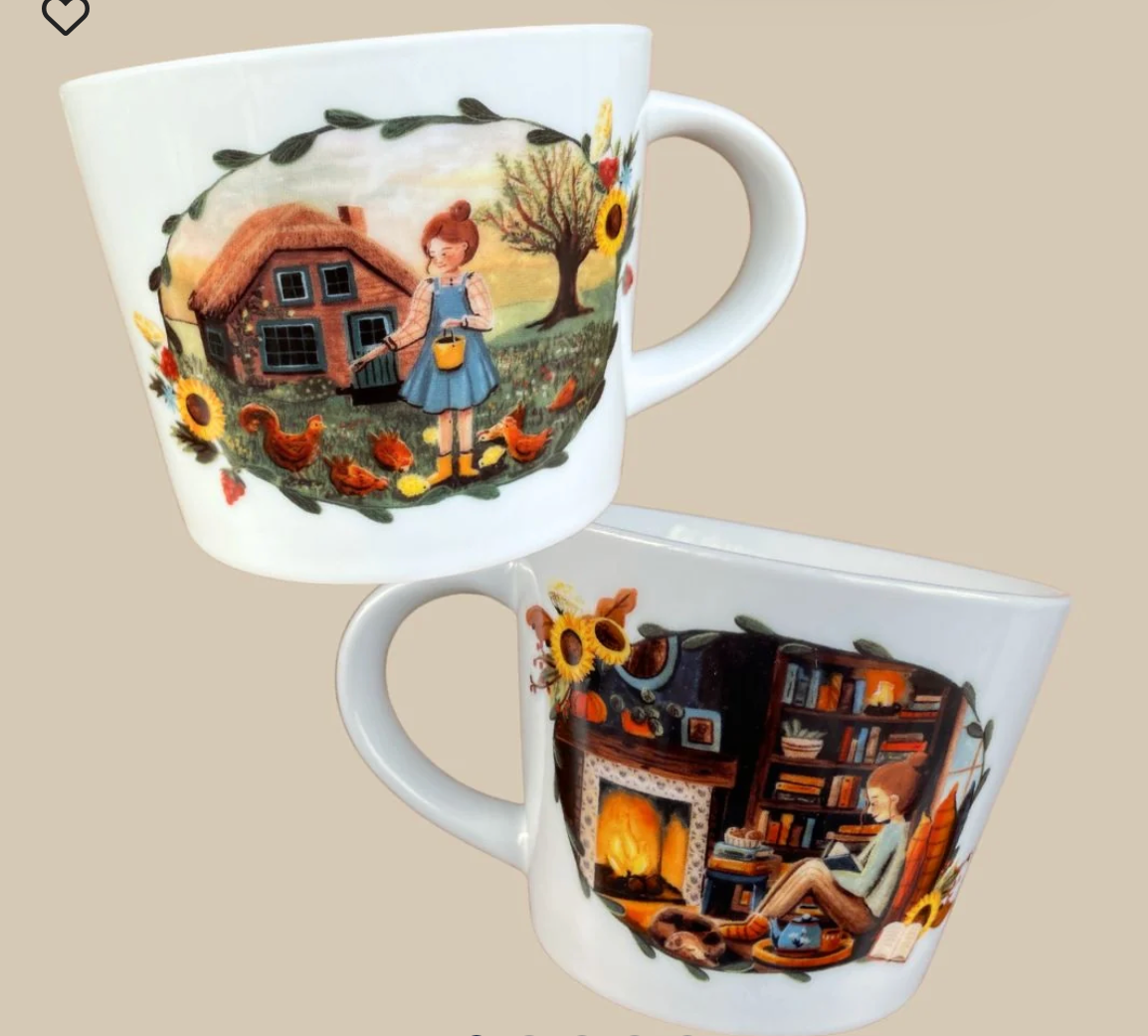 Cosy mug - Porzellantasse mit Illustrationen von Esther Bennink