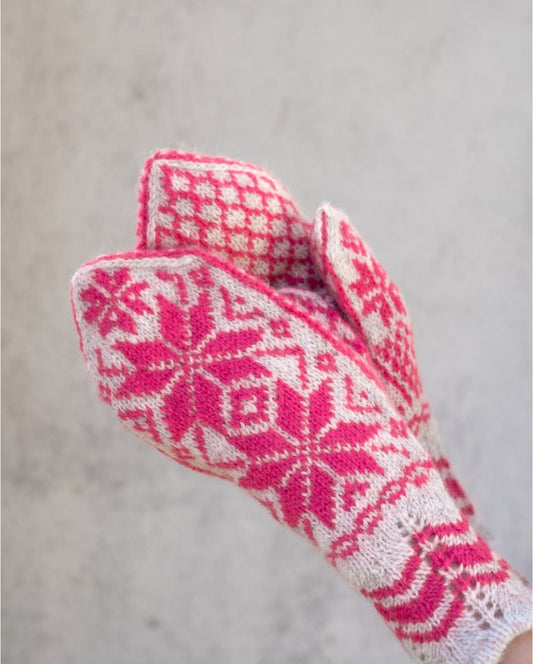Strickpaket Rosevotter Fäustlinge (Pink-Ribbon-Edition/ENGLISCH) - Hillesvåg