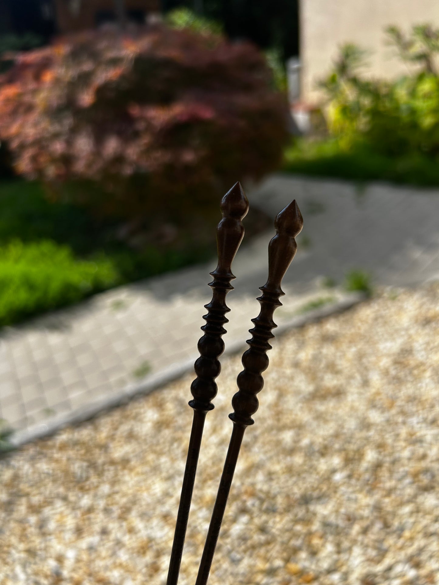 Jackenstricknadeln aus Walnuss mit viktorianischem Griff - Brittany Needles