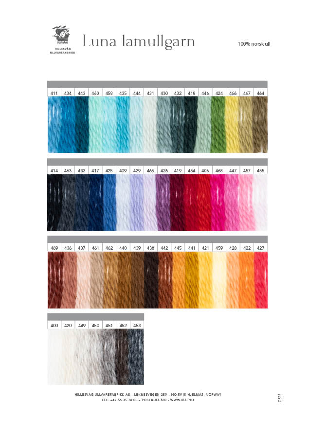 Farbkarten - Hillesvåg Ullvarefabrikk