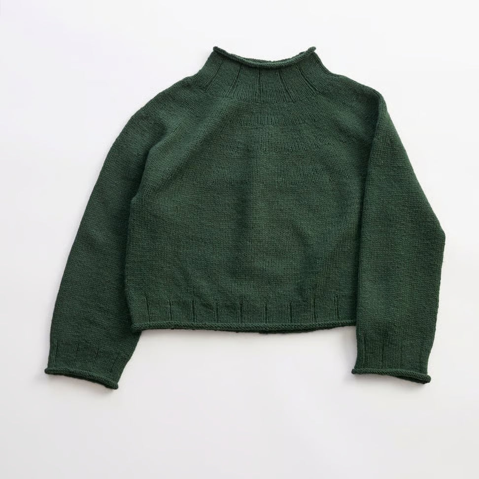 Strickpaket Heia Rundgenser (dunkelgrün) - Rauma Garn