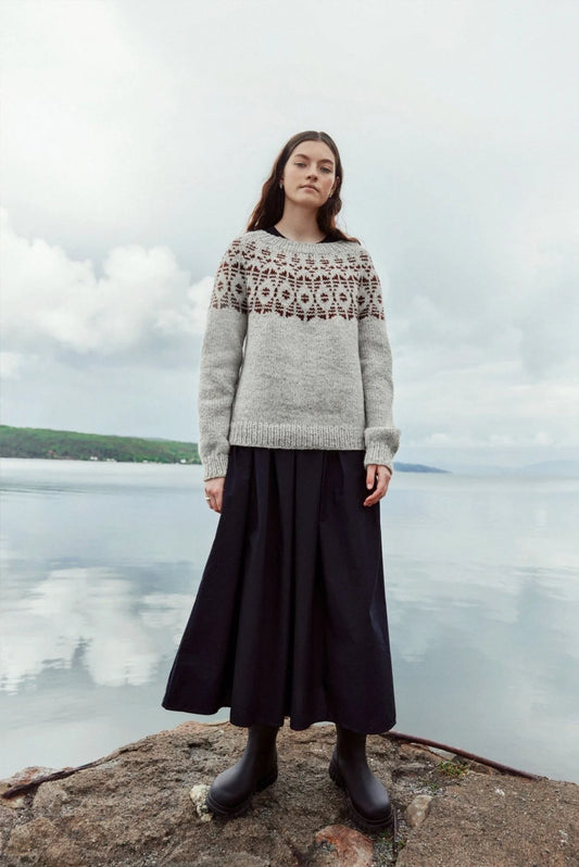 Strickpaket Høstlynggenser blau - Rauma Garn